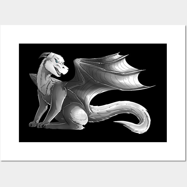 Small Dragon Big Temper Wall Art by Golden Griffiness Studio